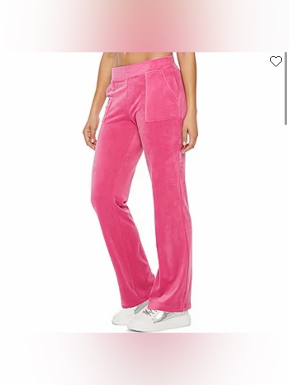 Juicy by Juicy Couture Pink Velour Track Pants Straight Midrise